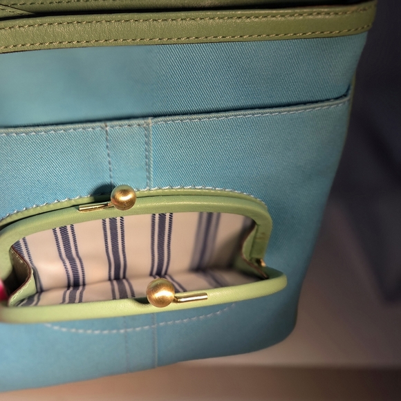 Coach Blue and Green Crossbody Bag - Picture 3 of 5